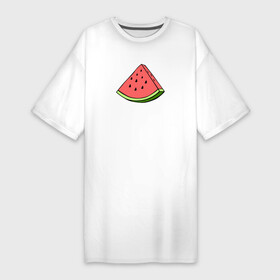 Платье-футболка хлопок с принтом Фрукт долька Арбуза, принт в Петрозаводске,  |  | арт | половинка | принт | треугольник | фрукты