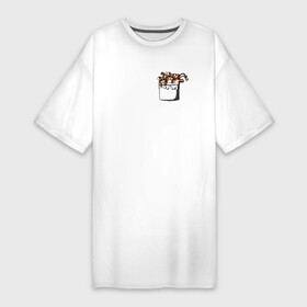 Платье-футболка хлопок с принтом КАРМАННЫЕ ТИГРЫ в Петрозаводске,  |  | звери | карман | рисунок | тигры | три тигрёнка