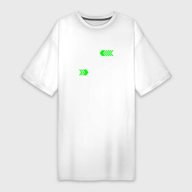 Платье-футболка хлопок с принтом I Paused Warframe To Be Here с зелеными стрелками в Петрозаводске,  |  | logo | paused | warframe | варфрейм | игра | игры | лого | логотип | символ