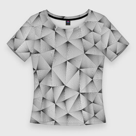 Женская футболка 3D Slim с принтом Треугольная Решётка в Петрозаводске,  |  | Тематика изображения на принте: abstraction | figure | geometry | isometric | pattern | shape | абстракция | геометрия | изометрический | решётка | треугольник | узор | фигура | форма