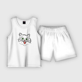 Детская пижама с шортами хлопок с принтом Василий  кот в Петрозаводске,  |  | cat | котенок | котики | коты | кошки