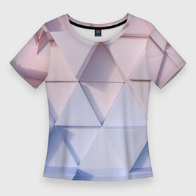 Женская футболка 3D Slim с принтом Треугольные элементы в Петрозаводске,  |  | Тематика изображения на принте: арт | вектор | векторный рисунок | геометрия | кибер панкт | мозаика | рисунок | треугольник | треугольники