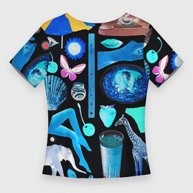 Женская футболка 3D Slim с принтом Underground pattern  Fashion 2099 в Петрозаводске,  |  | butterfly | cherry | diamond | elephant | eye | fashion | flower | giraffe | lips | pattern | shell | underground | бабочка | бриллиант | вишня | глаз | жираф | мода | ракушка | слон | узор | цветок
