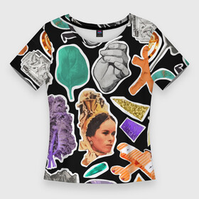 Женская футболка 3D Slim с принтом Underground pattern  Fashion trend в Петрозаводске,  |  | dagger | face | fashion | girl | leaf | mountains | pattern | plane | rock climber | trend | underground | андеграунд | горы | девушка | кинжал | лист | лицо | мода | очки | паттерн | самолёт | скалолаз | тренд