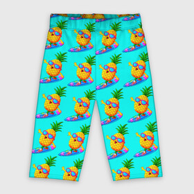 Велосипедки 3D с принтом PINEAPPLE ON A SKATEBOARD в Петрозаводске,  |  | colorful | cute | food | fruity | funny | green | happy | orange | summer | tropical | yellow | ананас | еда | желтый | забавный | зеленый | красочный | летний | милый | оранжевый | скейтборд | счастливый | тропический | фруктовый