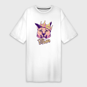 Платье-футболка хлопок с принтом Da big floppa rapper в Петрозаводске,  |  | big floppa | cat | da big floppa | flop | гоша | гоша rapper | король флопа | котик | шлёпа