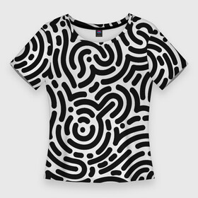 Женская футболка 3D Slim с принтом Округлый Лабиринт в Петрозаводске,  |  | abstraction | figure | geometry | isometric | maze | pattern | shape | абстракция | геометрия | изометрический | лабиринт | округлый | узор | фигура | форма