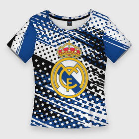 Женская футболка 3D Slim с принтом real madrid  Реал Мадрид  краски в Петрозаводске,  |  | club | football | logo | madrid | paint | real | real madrid | брызги | клуб | краска | лого | мадрид | мяч | реал | символ | спорт | футбол | футболист | футболисты | футбольный