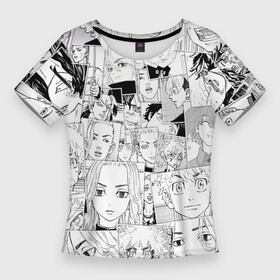 Женская футболка 3D Slim с принтом Tokyo Revengers паттерн в Петрозаводске,  |  | anime | chifuyu matsuno | manjirou sano | naoto tachibana | rindou haitani | tokyo revengers | аниме | анимэ | мандзиро сано | наото татибана | ран х | риндо хайтани | тифую мацуно | токийские мстители | чифую мацуно