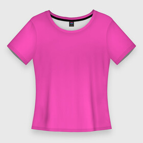 Женская футболка 3D Slim с принтом Яркий розовый из фильма Барби в Петрозаводске,  |  | костюм из фильма барби | розовый цвет | фильм барби | яркий розовый | ярко розовый цвет