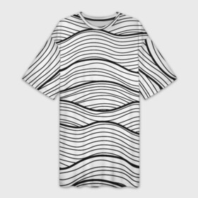 Платье-футболка 3D с принтом Линии Морских Волн в Петрозаводске,  |  | abstraction | figure | geometry | isometric | pattern | shape | абстракция | волны | геометрия | изометрический | линии | море | узор | фигура | форма
