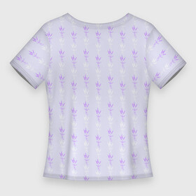 Женская футболка 3D Slim с принтом Нежная лаванда паттерн в Петрозаводске,  |  | lavender | ботаника | лаванда | лиловый | нежный принт | паттерн | природа | растения | садовые растения | фиолетовый