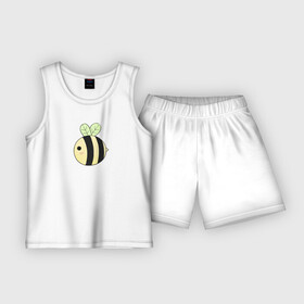 Детская пижама с шортами хлопок с принтом Круглая пчелка минимализм в Петрозаводске,  |  | bee | желто черная | круглая пчела | плеча | пчелка