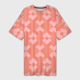Платье-футболка 3D с принтом Геометрический узор розового цвета geometric pink color в Петрозаводске,  |  | geometric | geometric pattern | pink color | геометрическая графика | геометрический | геометрический рисунок | розовый цвет | узор геометрический
