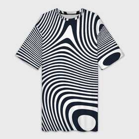 Платье-футболка 3D с принтом Гипнотические волны в Петрозаводске,  |  | abstract | hypno | hypnotic art | абстракт | абстракция | гипно | оптические иллюзии
