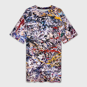 Платье-футболка 3D с принтом Холст забрызганный краской  Fashion trend в Петрозаводске,  |  | abstraction | art | fashion | paint | splashes | vanguard | абстракция | авангард | брызги | искусство | краска | мода