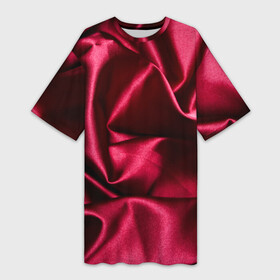 Платье-футболка 3D с принтом Шелк Бордо в Петрозаводске,  |  | бордо | бордовый | текстура шелка | шелк | шелковая ткань