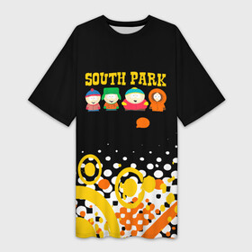 Платье-футболка 3D с принтом Южный Парк  абстракция в Петрозаводске,  |  | south park | sp | батерс | баттерс | гарисон | енот | кайл брофловски | картман | кеннет | кенни | маки | макки | маккормик | марш | мистер | мистереон | мультфильм | полотенчик | ренди | саус парк | сауспарк