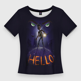 Женская футболка 3D Slim с принтом Hello Neighbor  Привет сосед HELLO в Петрозаводске,  |  | hello neighbor | видеоигра | игра | ник рот | привет сосед | сосед | теодор питерсон