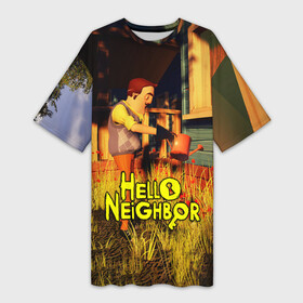 Платье-футболка 3D с принтом Hello Neighbor  Привет сосед  Сосед поливает в Петрозаводске,  |  | hello neighbor | видеоигра | игра | ник рот | привет сосед | сосед | теодор питерсон
