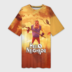 Платье-футболка 3D с принтом Hello Neighbor  Привет сосед  Сосед с лопатой в Петрозаводске,  |  | hello neighbor | видеоигра | игра | привет сосед | сосед | теодор питерсон