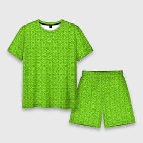 Мужской костюм с шортами 3D с принтом Зеленые волнистые узоры в Петрозаводске,  |  | Тематика изображения на принте: абстрактные | абстракция | геометрия | классика | классические | нейтральные | спокойные | узор | узоры