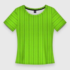 Женская футболка 3D Slim с принтом Зеленые узоры из линий в Петрозаводске,  |  | абстрактные | абстракция | геометрия | классика | классические | нейтральные | спокойные | узор | узоры