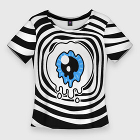 Женская футболка 3D Slim с принтом Глаз психоделика в Петрозаводске,  |  | волны | глаз | психоделика | психоделический | растекание | смайл