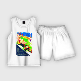 Детская пижама с шортами хлопок с принтом Отпуск на море летом в Петрозаводске,  |  | море | настроение | отдых | отпуск | солнце