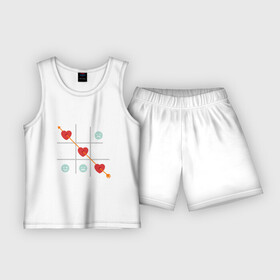 Детская пижама с шортами хлопок с принтом Крестики, нолики любовь в Петрозаводске,  |  | игра | крестики нолики | любовь | сердечко | сердце | смайл | эмодзи | эмоции