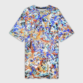Платье-футболка 3D с принтом Летний красочный паттерн в Петрозаводске,  |  | color | fashion | impressionism | paint | pattern | splashes | summer | абстракция | брызги | импрессионизм | краска | лето | мода | паттерн | цвет