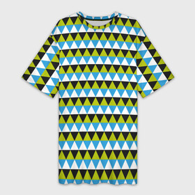 Платье-футболка 3D с принтом Геометрические треугольники в Петрозаводске,  |  | абстрактные | классика | классические | нейтральные | спокойные | узор | узоры