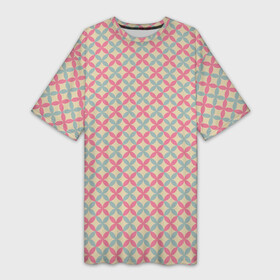 Платье-футболка 3D с принтом Геометрические листочки в Петрозаводске,  |  | абстрактные | классика | классические | нейтральные | спокойные | узор | узоры