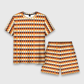 Мужской костюм с шортами 3D с принтом Треугольники на оранжевом фоне в Петрозаводске,  |  | Тематика изображения на принте: абстрактные | классика | классические | нейтральные | спокойные | узор | узоры