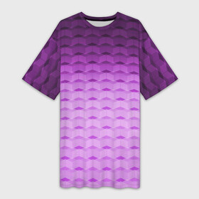 Платье-футболка 3D с принтом Фиолетово розовый геометрический узор Градиент в Петрозаводске,  |  | геометрический узор | градиент | розовый | сиреневый градиент | фиолетовый