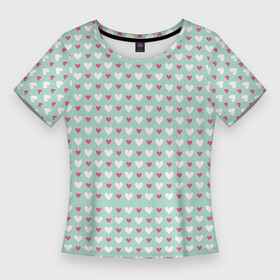 Женская футболка 3D Slim с принтом Светлые сердечки узоры в Петрозаводске,  |  | абстрактные | абстракция | геометрия | классика | классические | нейтральные | спокойные | узор | узоры