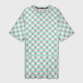 Платье-футболка 3D с принтом Светлые сердечки узоры в Петрозаводске,  |  | абстрактные | абстракция | геометрия | классика | классические | нейтральные | спокойные | узор | узоры