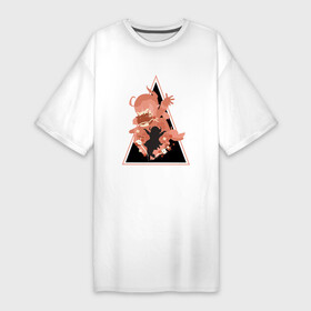 Платье-футболка хлопок с принтом Genshin impact Kli Art в Петрозаводске,  |  | Тематика изображения на принте: genshin | impact | kli | pyro | red girl | геншин | импакт | кли | красная девушка | пиро