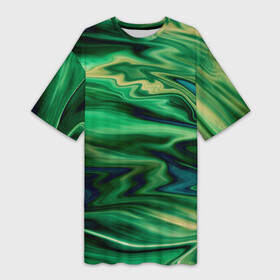 Платье-футболка 3D с принтом Абстрактный узор в зеленых тонах в Петрозаводске,  |  | Тематика изображения на принте: абстрактный узор | зеленый | оттенки зеленого | разводы | размытый узор | текстура краски