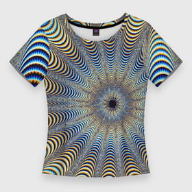 Женская футболка 3D Slim с принтом Туннель  оптическая иллюзия в Петрозаводске,  |  | 3d | 3д | арт | волны | геометрия | гипно | гипноарт | гипнотический | оптическая иллюзия | туннель