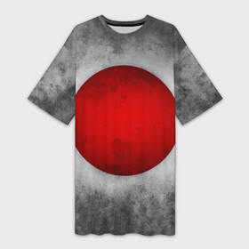 Платье-футболка 3D с принтом Japan flag on chrome в Петрозаводске,  |  | japan | азия | страны | флаг японии | япония