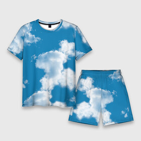 Мужской костюм с шортами 3D с принтом Небо в облаках в Петрозаводске,  |  | небо | облака | природа | тучи | фото
