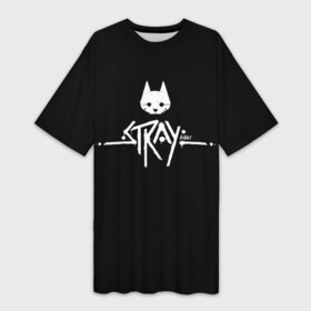 Платье-футболка 3D с принтом Stray night cat в Петрозаводске,  |  | cat | game | stray | инди игра