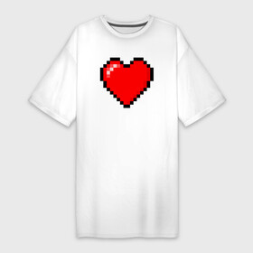 Платье-футболка хлопок с принтом Пиксельное сердце здоровье  Красный в Петрозаводске,  |  | abstraction | art | artwork | colorful | colors | game | graphics | health | heart | meme | memes | patterns | pixel | surrealism | sweethuman | sweethumen | абстракция | арт | графика | здоровье | игры | искусство | мем | мемы | пиксель | разноцветный | 