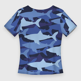 Женская футболка 3D Slim с принтом Акулий камуфляж  паттерн в Петрозаводске,  |  | camouflage | fin | pattern | shark | tail | акула | камуфляж | паттерн | плавник | хвост