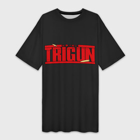 Платье-футболка 3D с принтом Триган гуманоидный тайфун в Петрозаводске,  |  | trigun | vash the stampede | вэш ураган | гуманоидный тайфун | трига