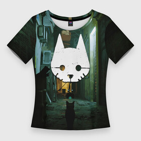 Женская футболка 3D Slim с принтом Бродяга во дворе в Петрозаводске,  |  | cat | game | games | бездомный | бродяга | игра | игры | кот | котёнок | стрей | стрэй