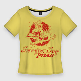 Женская футболка 3D Slim с принтом Stranger Things 4  Surfer boy pizza в Петрозаводске,  |  | Тематика изображения на принте: stranger things | stranger things 4 | surfer boy pizza | загадочные события | очень странные дела