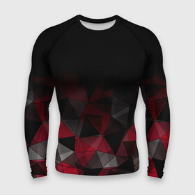 Мужской рашгард 3D с принтом Черно красный геометрический в Петрозаводске,  |  | abstract | black | black and red | geometric | gradient | gray | ombre | polygonal | red | triangles | абстрактный | геометрический | градиент | красный | омбре | полигональный | серый | треугольники | черно красный | черный | черный и красный