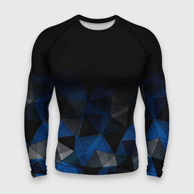 Мужской рашгард 3D с принтом Черно синий геометрический в Петрозаводске,  |  | abstract | black | black and blue | blue | geometric | gradient | gray | ombre | polygonal | triangles | абстрактный | геометрический | градиент | омбре | полигональный | серый | синий | треугольники | черно синий | черный | черный и синий